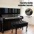 Alpha Adjustable Height Piano Bench Stool with Storage, Solid Oak Frame, PU Leather Seat, 75x34x47cm, Black