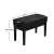 Alpha Adjustable Piano Bench Stool - Solid Oak, PU Leather, Storage, Anti-Slip Legs, 75x34x47cm, Black Finish