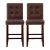 Artiss Ada Brown 2x Bar Stools: PU Leather, High Backrest, Rubber Wood Frame, 67cm Seat Height, 120kg Capacity, Set of 2