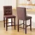 Artiss Ada Brown 2x Bar Stools: PU Leather, High Backrest, Rubber Wood Frame, 67cm Seat Height, 120kg Capacity, Set of 2