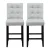 Artiss 2x Ada Bar Stools - Grey Faux Linen, 67cm Seat Height, High Backrest, Rubber Wood Frame, Ergonomic Design