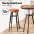 Artiss 2x Round PU Leather Bar Stools - Brown, 76cm, Metal Frame, Thick Foam Padding, Modern Kitchen Dining Chairs