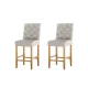 Artiss Bar Stools Set of 2, Linen Upholstered, Beige, 103cm High, Elegant Tufted Design with Nail-Head Trim