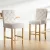 Artiss Bar Stools Set of 2, Linen Upholstered, Beige, 103cm High, Elegant Tufted Design with Nail-Head Trim
