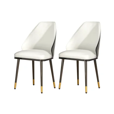 Artiss Dining Chairs Set of 2 - Beige & Black, PU Leather, Steel Legs, 150kg Capacity, 1-Year Warranty