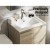 Cefito Vanity Unit with Basin, Oak Finish, 600mm, Nano-Glazed Ceramic, Modern Bathroom Cabinet, Easy Install