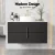 Cefito 900mm Wall Hung Vanity Unit, Black Timber Front, Carrara Stone Top, Soft-Close Drawers, Bathroom Cabinet