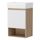 Cefito 445mm Wall Hung Vanity Unit: Modern White Basin Cabinet with Soft-Close Doors & Ample Storage, Durable Timber