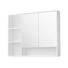Cefito 100cm Bathroom Mirror Cabinet White Wall Mounted Vanity, Medicine Storage, 15mm MDF, Adjustable Shelves