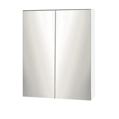 Cefito 600x720mm White Bathroom Mirror Cabinet, High Gloss MDF, Twin Doors, Adjustable Shelves, Eco-Friendly Design