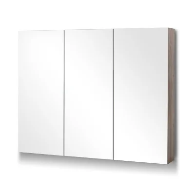 Cefito Bathroom Mirror Cabinet, MDF, Natural Oak, 900x720mm, Eco-Friendly, Soft-Close Doors, Adjustable Shelves