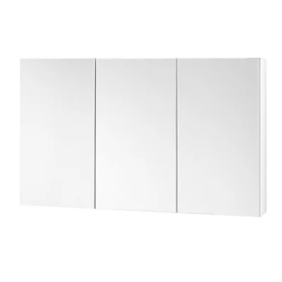 Cefito Bathroom Mirror Cabinet, MDF, White, 1200x720mm, High Gloss, Eco-Friendly, Adjustable Shelves, Soft-Close Doors