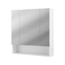 Cefito Bathroom Mirror Cabinet 700x750mm White MDF Triple Door Wall Hung Medicine Cabinet with Adjustable Shelves