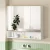Cefito Bathroom Mirror Cabinet 900x750mm White MDF Wall Hung Medicine Cabinet with Adjustable Shelves and Triple Doors