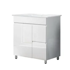Cefito Bathroom Vanity Unit, MDF & Nano Ceramic, 765mm, High-Gloss Finish, Modern Freestanding Basin Cabinet