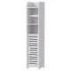 Artiss 3-Tier Bathroom Cabinet: Water-Resistant PVC, Slim Design, Toilet Roll Holder, Ventilated Storage - 17x15x76cm