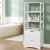 Artiss Bathroom Floor Storage Cabinet, White MDF, 2 Drawers, 3 Open Shelves, 2 Doors, 60x33x154cm, Easy Assembly