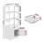 Artiss Bathroom Floor Storage Cabinet, White MDF, 2 Drawers, 3 Open Shelves, 2 Doors, 60x33x154cm, Easy Assembly