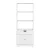 Artiss Bathroom Floor Storage Cabinet, White MDF, 2 Drawers, 3 Open Shelves, 2 Doors, 60x33x154cm, Easy Assembly