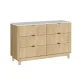 Artiss 6 Chest of Drawers Dresser Table Pine 120x40x75cm, Fluted Doors, Solid Wooden Legs, Scratch-Resistant Finish