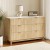 Artiss 6 Chest of Drawers Dresser Table Pine 120x40x75cm, Fluted Doors, Solid Wooden Legs, Scratch-Resistant Finish