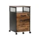 Artiss Rustic Brown 2-Drawer Filing Cabinet with Wheels, Particle Board, 75kg Capacity, Locking Drawers, 42x44x64.5cm