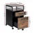 Artiss Rustic Brown 2-Drawer Filing Cabinet with Wheels, Particle Board, 75kg Capacity, Locking Drawers, 42x44x64.5cm