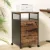Artiss Rustic Brown 2-Drawer Filing Cabinet with Wheels, Particle Board, 75kg Capacity, Locking Drawers, 42x44x64.5cm
