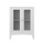 Artiss 80cm Bathroom Storage Cabinet White MDF Glass Doors Adjustable Shelves Floor Sideboard Cupboard Buffet