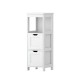 Artiss Bathroom Storage Cabinet 89cm White MDF Floor Standing Organiser with Drawers, Open Shelf and Anti-Topple