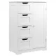Artiss White Bathroom Cabinet: 4 Drawers & 2-Shelf Cupboard, Eco-Friendly MDF, 54x29x83cm, Sleek Design for Modern Homes