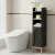 Artiss Black Bathroom Storage Cabinet - Slim 20x20x84cm, 5-Tier Organiser with Adjustable Shelf, Arched Door, Gold Legs