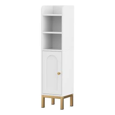 Artiss Ultra-Slim Bathroom Storage Cabinet: 20x20x84cm, White MDF, Adjustable Shelf, Anti-Tip Kit, Tool-Free Assembly