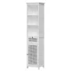 Artiss 161cm White Rattan Bathroom Cabinet - MDF Storage Tallboy with 3 Shelves, Drawer & Ventilated Doors