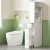 Artiss White Bathroom Cabinet 135cm – Slim Storage Organiser with Adjustable Shelves, Slide-Out Drawer & 3-Wheel Unit