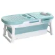 Weisshorn Foldable Bathtub Portable Spa with Cover, PP+TPR Material, 136x62cm, Extra-Large Capacity, Indoor/Outdoor Use