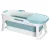 Weisshorn Foldable Bathtub Portable Spa with Cover, PP+TPR Material, 136x62cm, Extra-Large Capacity, Indoor/Outdoor Use