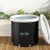 Weisshorn Portable Ice Bath Tub 80x80cm Inflatable Folding Spa, 300L, 3-Layer Insulation, Drain Tap, Cover, Black