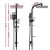 Cefito 10" Square Rain Shower Head Set Matte Black, High Pressure, Solid Brass, Handheld 3 Spray, 1.5m Hose