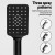 Cefito 10" Square Rain Shower Head Set Matte Black, High Pressure, Solid Brass, Handheld 3 Spray, 1.5m Hose