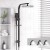 Cefito 10" Square Rain Shower Head Set Matte Black, High Pressure, Solid Brass, Handheld 3 Spray, 1.5m Hose