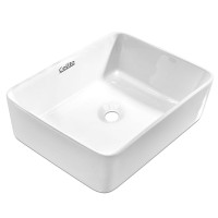 Cefito 48x37cm White Ceramic Vanity Sink: High Gloss, Nano Glazed, Anti-Bacterial, Heat & Scratch Resistant Basin