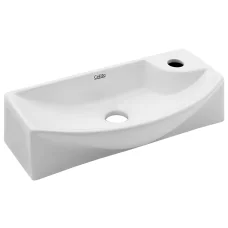 Cefito Compact Bathroom Basin 45x23cm - Nano Glazed Ceramic Vanity Sink, Wall-Mounted, Scratch & Heat Resistant
