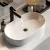 Cefito Bathroom Vanity Sink, Nano-Glazed Ceramic, 52x31cm, White, Modern Round Basin, Durable & Hygienic Design