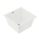 Cefito 38x38cm White Granite Kitchen Sink - Durable Single Bowl, Heat & Scratch Resistant, Easy Clean R15 Corners