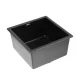 Cefito 45x45cm Granite Kitchen Sink, Black Single Bowl – Durable, Heat & Scratch Resistant, Easy-Clean R10 Corners