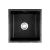Cefito 45x45cm Granite Kitchen Sink, Black Single Bowl – Durable, Heat & Scratch Resistant, Easy-Clean R10 Corners