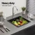 Cefito 45x45cm Granite Kitchen Sink, Black Single Bowl – Durable, Heat & Scratch Resistant, Easy-Clean R10 Corners
