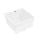 Cefito 45x45cm White Granite Kitchen Sink - Single Bowl, Heat & Scratch Resistant, Food Grade Material, 10-year warranty