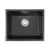 Cefito 55x45cm Granite Kitchen Sink - Black Single Bowl, Heat & Scratch Resistant, 10-year warranty, Food Grade Material